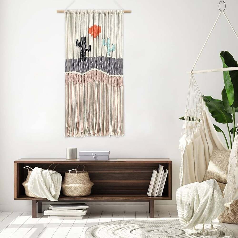 Macrame wall hanging 17.7" L X 45.2" H